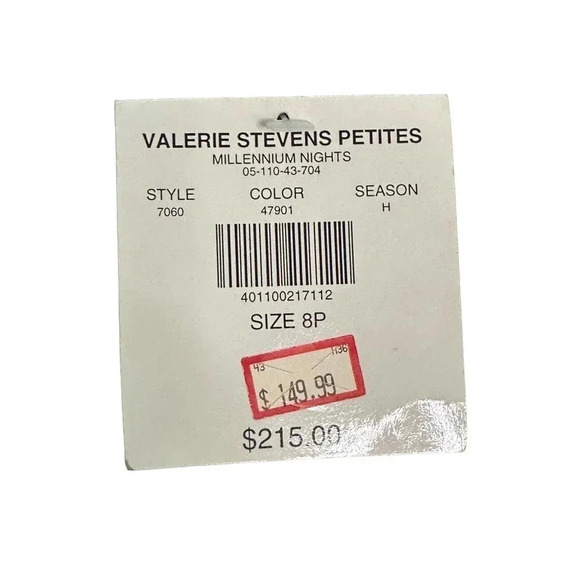 NWT‎ Valerie Stevens Evening Women's White One Button Embroidered Jacket Size 8P - Picture 7 of 13